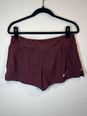 Nike AeroSwift 2" Running Shorts Burgundy Drawstring Brief Lined Athletic  Large